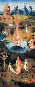 Hieronymus Bosch: Der Garten der Lüste, linker Flügel – Die Schöpfung, um 1500