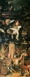 Hieronymus Bosch: Der Garten der Lüste, rechter Flügel – Die Hölle, um 1500